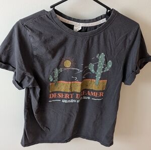 Recycled threads Women's grey graphic short sleeve T-shirt. Size large